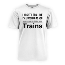 Thinking About Trains Train watcher enthusiast funny T-Shirt Men's