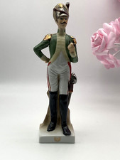 Vintage Figurine Napoleon Soldier Statue Art Hand Painted Parian Porcelain