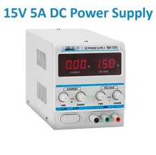 15V 5A DC Power Supply Silver