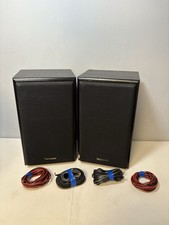 Vintage Technics SB-CS50 2-Way Speakers System 120W Black Wooden Working.