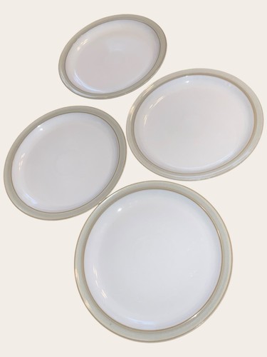 Denby linen dinner plates - 4x,