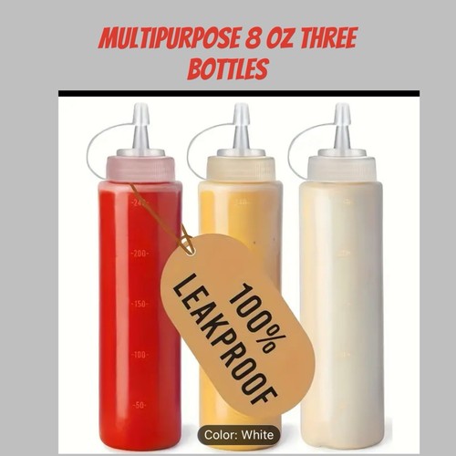 3pcs 8oz squeeze sauce bottles - sauce,