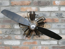 Aeroplane Propeller Cylinder Engine Vintage Style Wall Ornament Metal  76cm