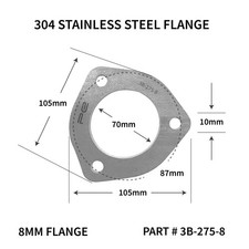 2.75" 70mm 3 Bolt Exhaust