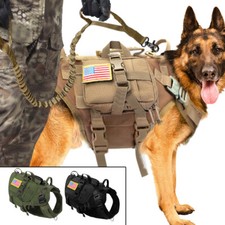 Military Tactical Pet Dog Harness with Handle Pet No Pull Training Service Vest 