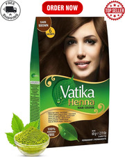 Vatika Henna Dark Brown Hair Colour Powder - 60G(6 X 10G Sachets), Goodness UK