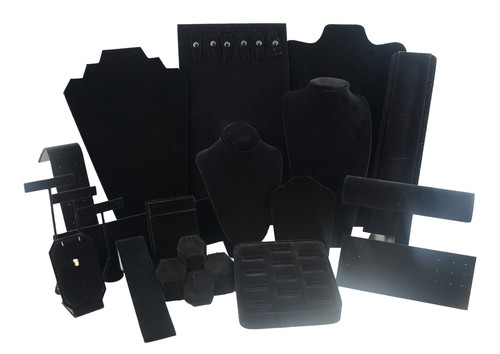Black velvet jewellery display - jewellery,