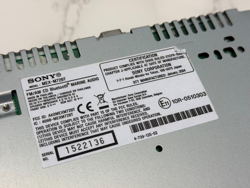 Sony mex m72bt marine - mex-m72bt, cd