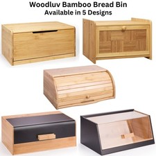 Large Bamboo Bread Bin for Kitchen Countertop, Bread Box For Bread, Bagels Rolls