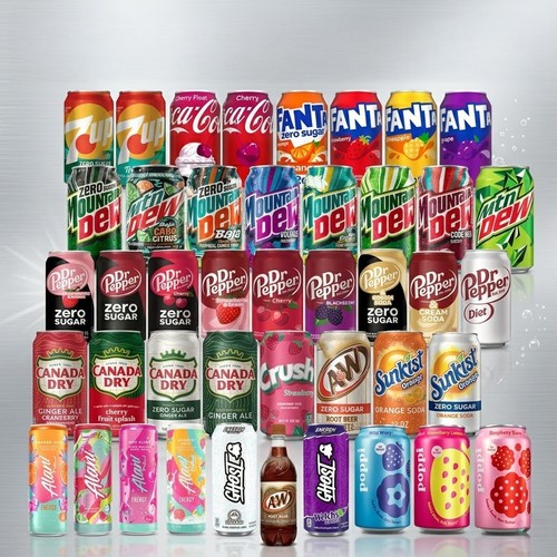 Exotic usa soda cans - usa, assorted