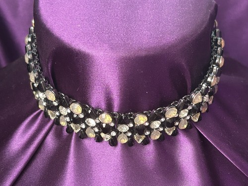 Black rhinestone choker/collar