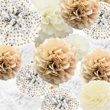 12PCs Tissue Paper Pom Poms