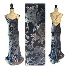 Whimsygoth 90s Maria Grachvogel Long Black & Silver Backless Dress UK 10/12 (US