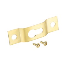 Keyhole Hanging Plate, 40mm x 11mm Hook for Frames with Screws, 20 Pcs (Golden)