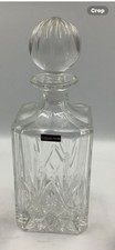 Thomas Webb Square Crystal Decanter with Stopper Labelled Vintage