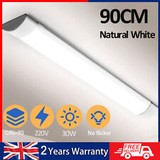 90CM 3FT LED Strip Lights Batten Tube Light Office Shop Garage Ceiling Lamp 30W