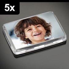 5x Premium Quality Clear Acrylic Blank Photo Fridge Magnets 50 x 35 mm