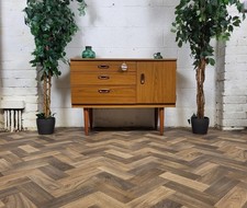 Vintage Mid-Century Schreiber Teak Formica Compact Mini Sideboard Scandi Retro