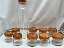 Vintage Ravenhead Tubbies Clear Glass Storage Jars With Cork Lids Bundle x 10