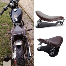 Brown PU Driver Solo Seat +Springs Base For Honda Rebel 250 1100 Bobber Chopper