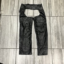 Men’s Vintage Brooks Black leather biker chaps with buckle Small