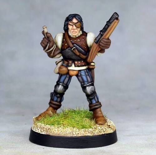 Medieval hero with musket 28mm - with,