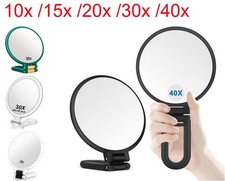 40x Double Magnifying Mirror Travel Hand Mirrors w/ Handle Handheld Mirror UK