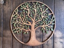 COLOURED METAL BIRD TREE LEAF