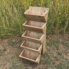 5 Tier Wooden Garden Flower & Herb Planter - Patio Herbaceous Planting