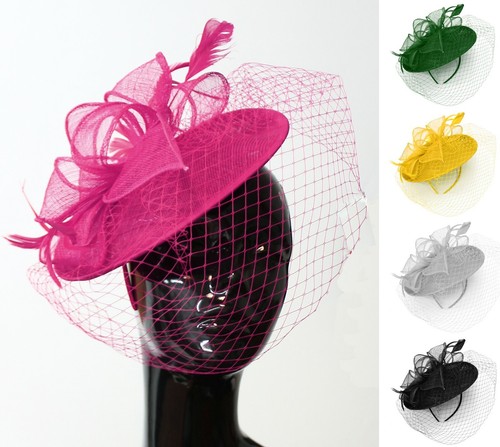 Saucer sinamay headband - sinamay,