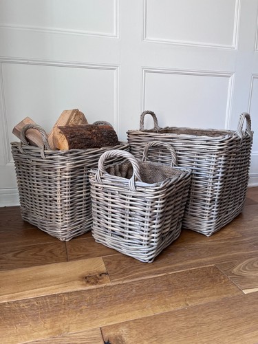 Wicker log basket - basket,, firewood