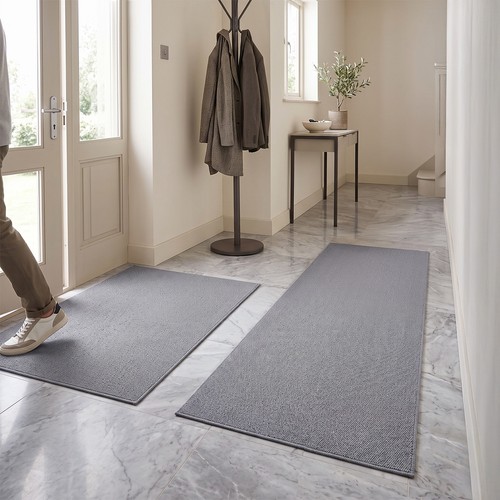 Faux sisal textured runner rug - textured,