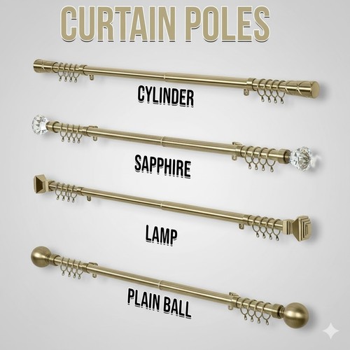 Antique gold curtain - gold, rod