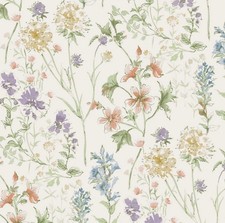 Laura Ashley Wild Meadow Wallpaper - Pattern 122764 - Chalk Pink - x2 Rolls New