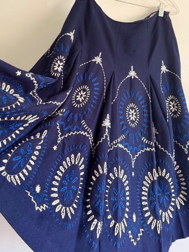 Hobbs blue embroidered - blue, wool