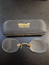 Antique Pince-Nez Spectacles with Case – C. Chalmers & Co Sunderland – c.1900