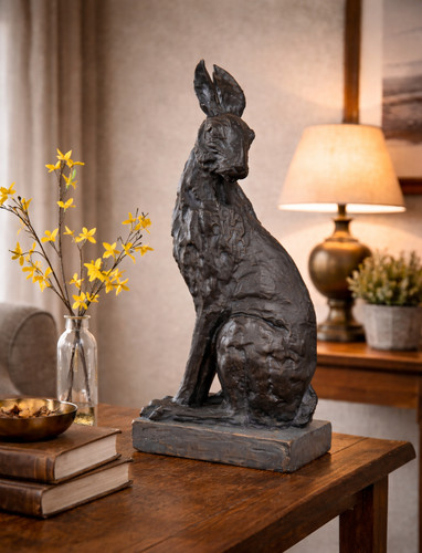 Large sitting hare sculpture - large,