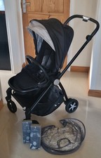 silvercross  spirit stroller with raincover and car seat adapters 