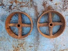 Stationary Engine trolley cast Iron wheels  (PAIR)
