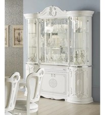 New Stunning Greta Italian 4Door Display Cabinet White/Silver Tutto mobili ILS