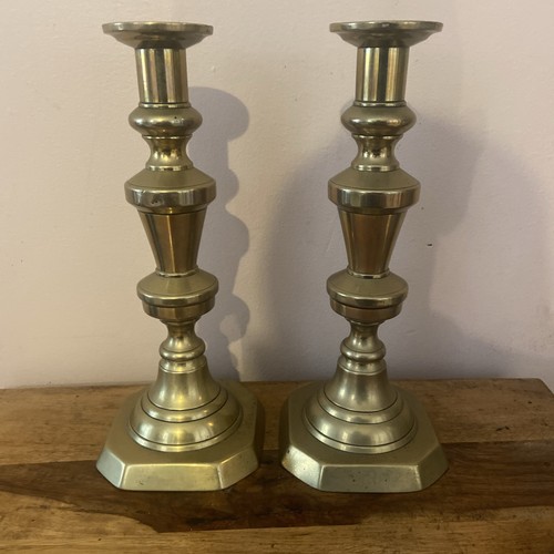 Pair victorian brass - pair,