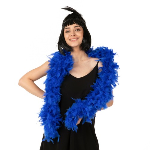 Blue feather boa 1920s fancy - blue,