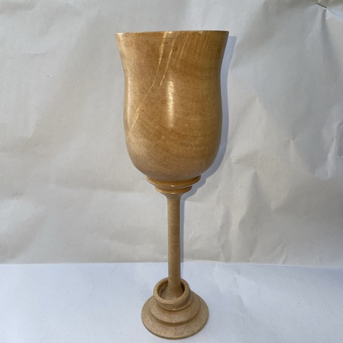 Vintage turned wooden chalice - turned,