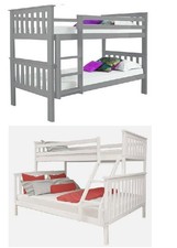 Wooden Bunk Bed Double Triple or Single Size Large Model With Mattress Option