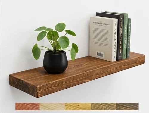 Rustic chunky wooden shelf - rustic,