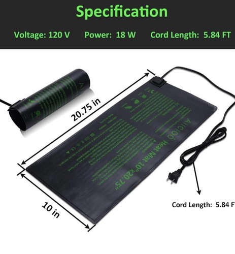 X20 seedling heat - 10"x20.75", mat