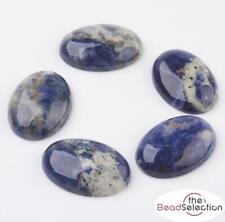 2 SODALITE GEMSTONE CABOCHONS OVAL 25mm X 18mm FLAT BACKED CAMEO GCA7