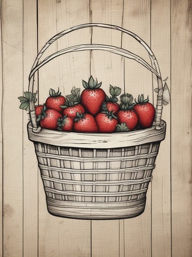 Strawberry basket farmhouse - basket,