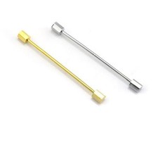 Mens Neck Tie Shirt Pin Tie 5 cm Bar Silver Gold Collar Clip Clasp Boys Gift UK
