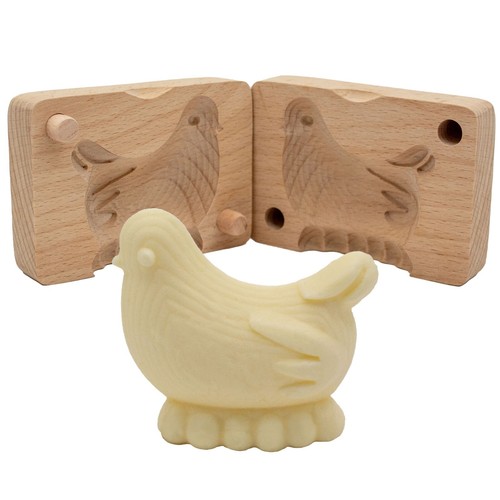 Wooden butter mold chick - mold,